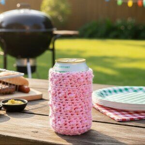 Crochet beverage holder, cup cozy, can cozy